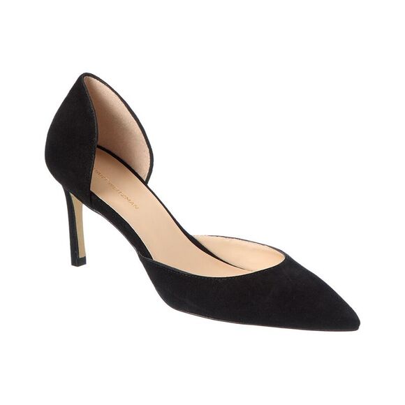 Stuart Weitzman Mara 75 D'orsay Suede Pump, Black